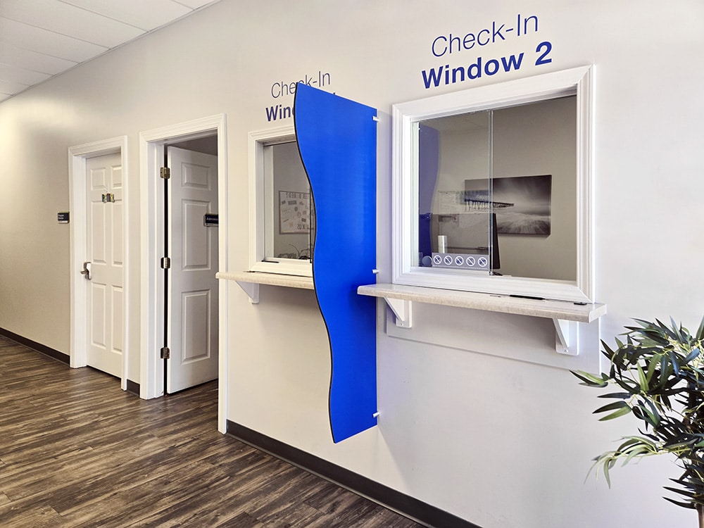 Greenville SC drug rehab treatment center check-in window