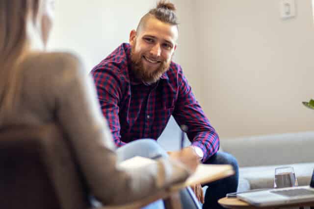 young man in counseling session for alcohol addiction treatment program near you