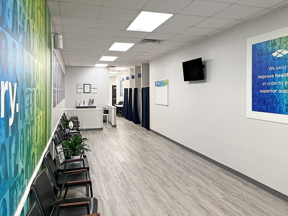 seating area of drug rehab treatment center methadone clinic