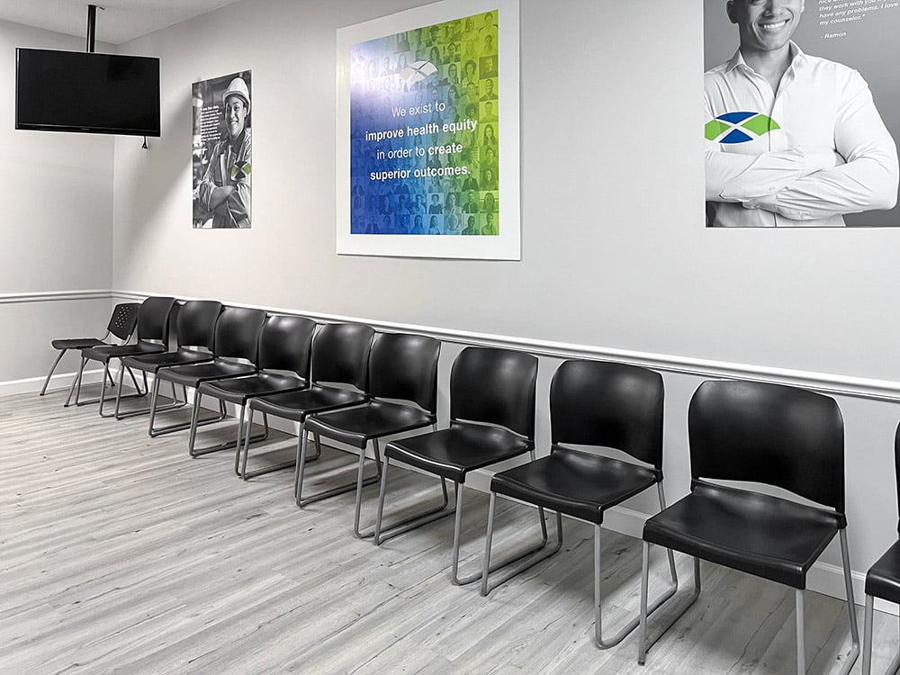 seating area of outpatient opioid addiction treatment facility